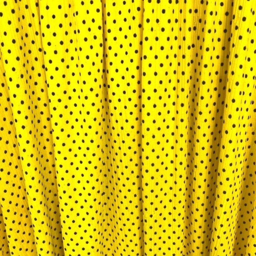 Zara - Yellow And Black Polka Dot Long Sleeve Maxi Dress Size Small